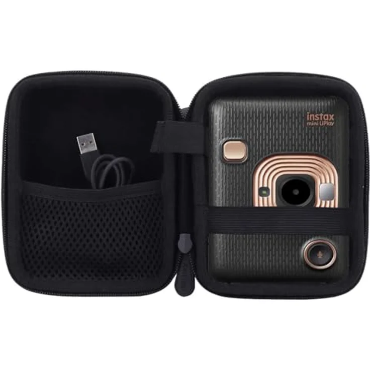 Aenllosi Hartschalen-Schutzhülle für Fujifilm Instax Mini Link 3/Link 2/Mini LiPlay, stoßfest, staubdicht, wasserdicht, schwarz – Bild 2