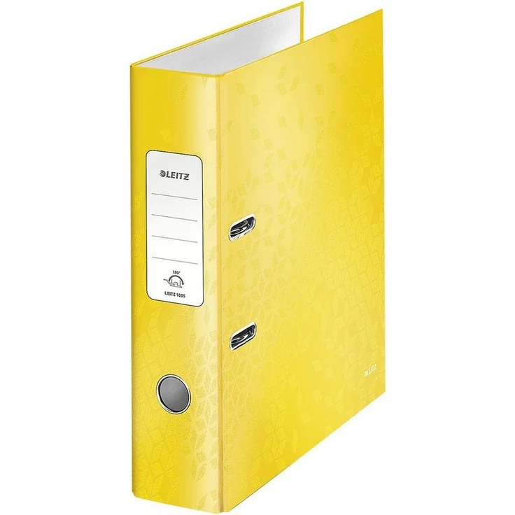 LEITZ Aktenordner 180° Wow 1005, breit, grau, mit aufgeklebtem Rückenschild – Bild 1