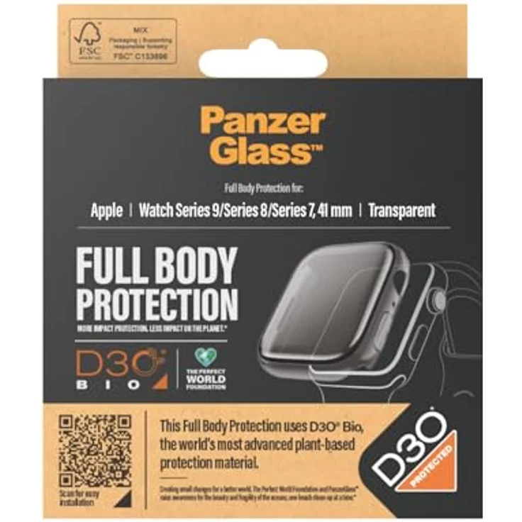 Panzer Glass Panzerglass Full Body Apple Watch 2023 w. D3O, 41mm, Transp. - Kratzfest, geschützt durch D3O Bio, MIL-STD-810H Military Standard – Bild 3