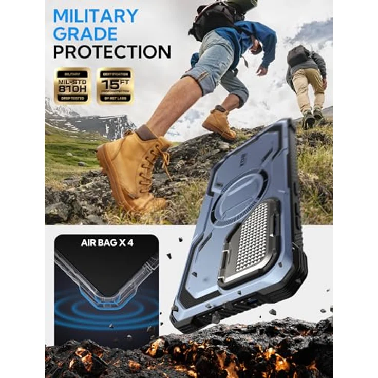 i-Blason Armorbox für Samsung Galaxy S25 Ultra Hülle Magsafe mit Kameraschutz Bumper Case 360 Grad Handyhülle Robust Schutzhülle mit Displayschutz und Ständer für Galaxy S25 Ultra 2025 (Blau) – Bild 3