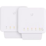 Ubiquiti Unifi USW-Flex Duo Pack, 2er Netzwerk Switch mit PoE-Eingang und Unifi-Controller-Software