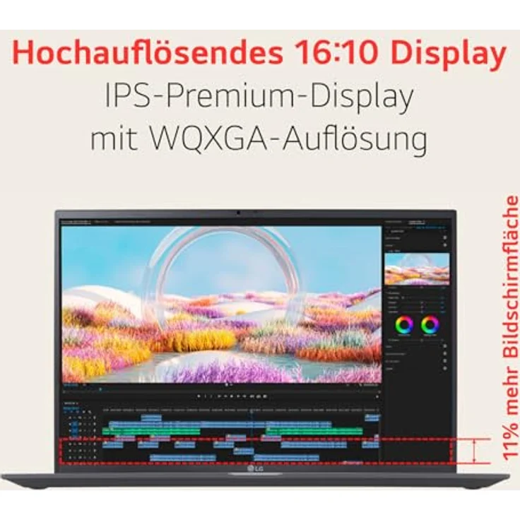 LG gram 16 Zoll Notebook - Ultraleichtes Intel Core Ultra5 Laptop (8GB RAM, 512GB Dual SSD, 21.5h Akkulaufzeit, IPS Panel Anti-Glare Display, Win 11 Pro) - Schwarz – Bild 4