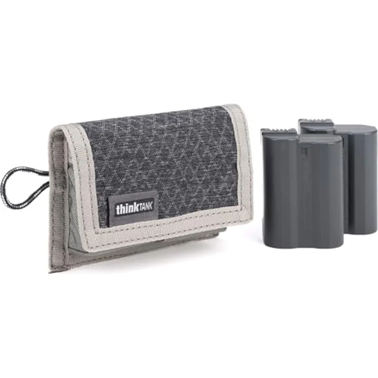 Think Tank Foto-Batteriehalter 2, faltbarer Kamera-Zubehör mit wetterbeständigem Doppel-Ripstop-Material, 10x7.5x2 cm – Bild 1