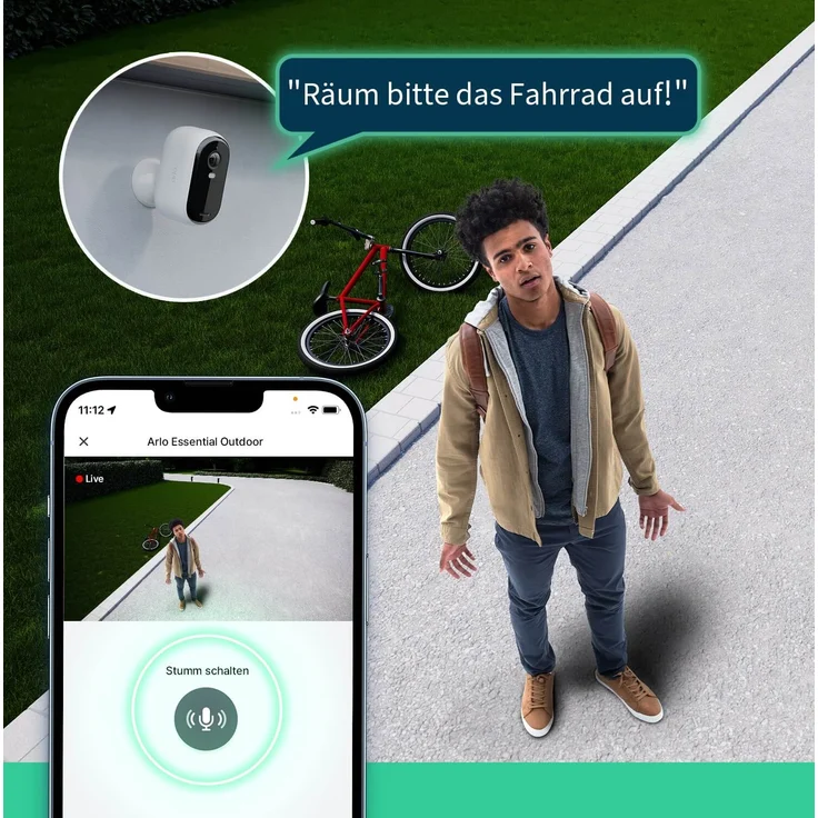Arlo Essential 2K Outdoor Überwachungskamera - 1er Set - Weiß – Bild 4