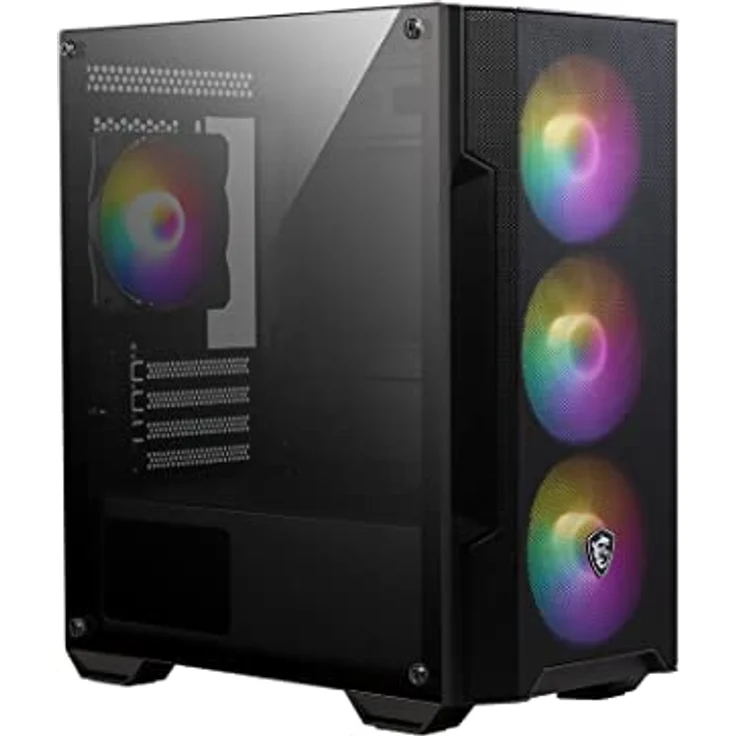 MSI MAG FORGE M100A Mini-Tower PC Gehäuse - unterstützt Micro-ATX & Mini-ITX, Mesh-Front, 4x 120mm Auto RGB Lüfter, Magnetischer Staubfilter, USB 3.2 Gen 1 Typ-A – Bild 1