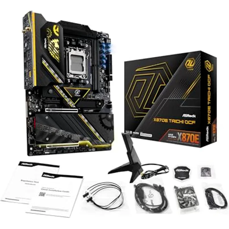 AsRock X870E Taichi OCF, AM5 ATX Mainboard mit HDMI/USB-C, DDR5 Unterstützung, integriertes WLAN (Wi-Fi 7), 10.400 MT/s