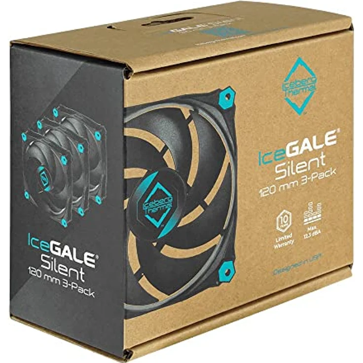 Iceberg Thermal IceGALE Silent 120mm Gehäuselüfter optimierter Airflow 3er-Pack, Schwarz - Preisvergleich – Bild 5