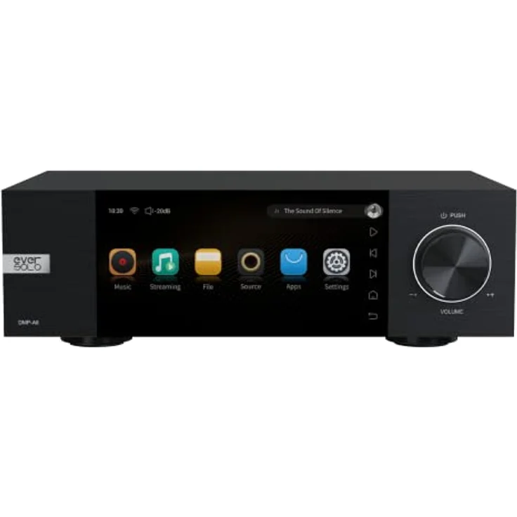 Eversolo DMP-A6 Streamers, All-in-One Verstärker und Netzwerk-Player, MQA Full Decode, XMOS316 DSD512 PCM768kHz/32Bit Bluetooth 5.0 aptX HD, 15,2 cm (6 Zoll) HD-Touchscreen, exklusive App, Musikdienst – Bild 1