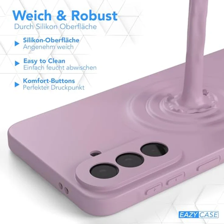 EAZY CASE Silikonhülle für Galaxy A57, Violett, dünn, stoßfest, mit Kameraschutz und kabellosem Laden, Premium TPU Cover in pastell Flieder Matt – Bild 5