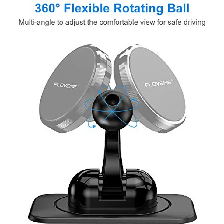 FLOVEME Handyhalterung Auto Magnet Armaturenbrett, Magnetische Handyhalter fürs Auto mit Klebrige Basis, Einstellbar KFZ Handy Halterung Kompatibel für iPhone 11 Pro XS XR X 8 7 Samsung Huawei usw – Bild 4
