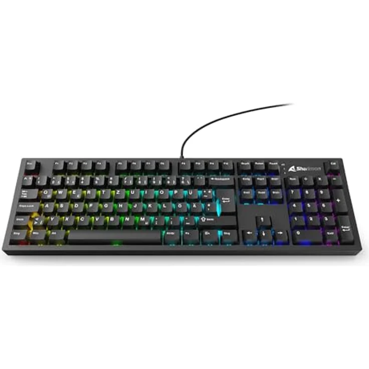 Sharkoon OfficePal KB70W Silent, kabellose mechanische Tastatur mit PBT-Tastenkappen, RGB-Beleuchtung und leiser Dämpfung – Bild 3