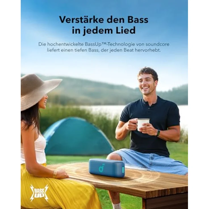 soundcore Select 2S, tragbarer Bluetooth-Lautsprecher mit 20W Stereo-Sound, BassUp™-Technologie, 16h Akkulaufzeit, IPX7-Wasserschutz, für Outdoor-Abenteuer – Bild 3