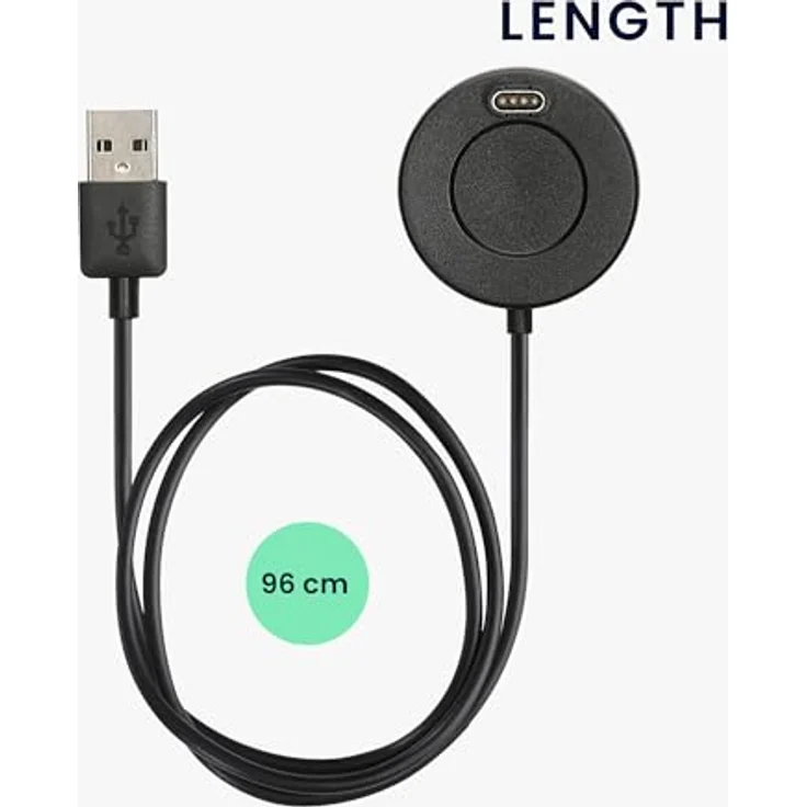 kwmobile USB Kabel Charger kompatibel mit Garmin Forerunner 55 / 255 / 255 Music / vivoactive 5 Ladekabel - Smart Watch Ersatzkabel - Fitnesstracker, Schwarz – Bild 3
