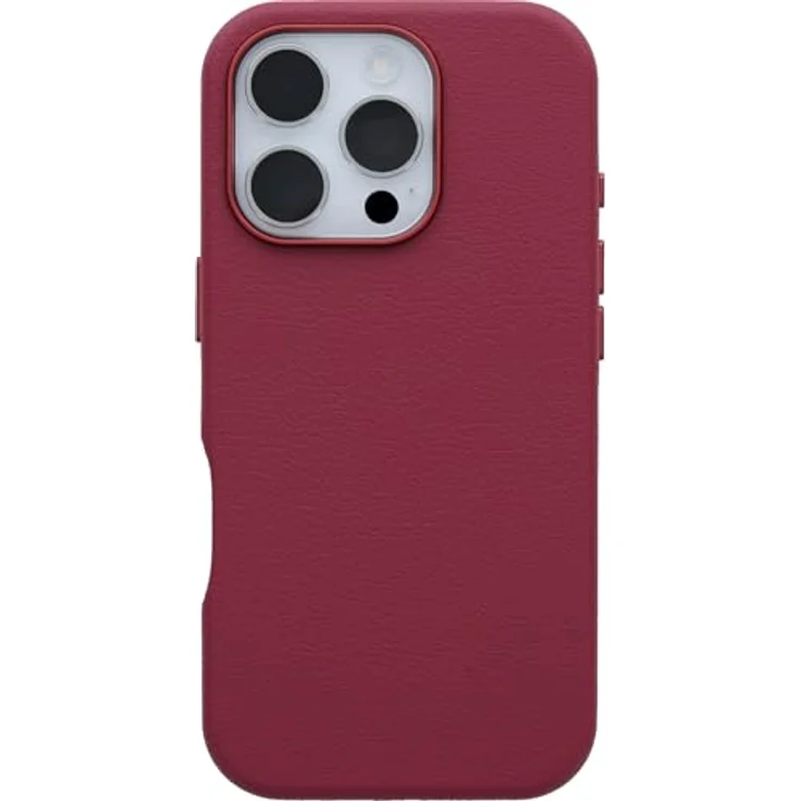 OtterBox Symmetry Series Cactus Leather MagSafe Hülle für iPhone 16 Pro, stoßfest, sturzsicher, dünne Schutzhülle, 3X getestet nach Militärstandard, Rot – Bild 2