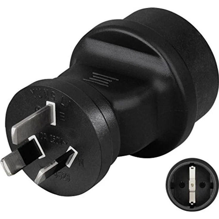 Hama Reiseadapter Australien China Typ I (Netz-Adapter für Argentinien, Neuseeland, Papua-Neuguinea, Uruguay, Fidschi u.v.m.) Reise-Stecker sicher und robust, schwarz – Bild 2