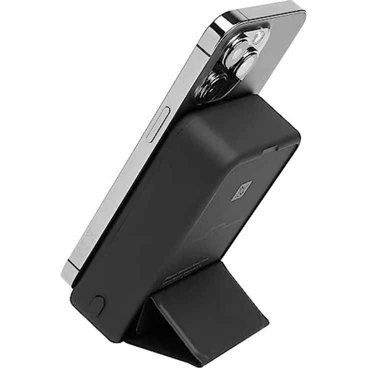 XtremeMac Hochleistungs-Magnetische Kabellose Powerbank, MagSafe Kompatibel, 20000mAh, mit USB-C und USB-A Anschluss, Inklusive Halterung, LED Digitalanzeige, für iPhone 12/13/14, Schwarz – Bild 1