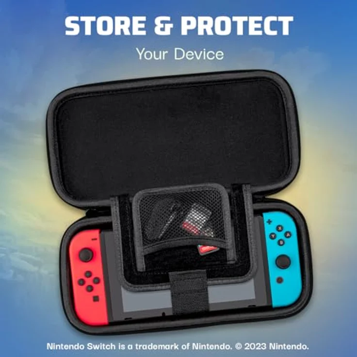 PDP Travel Case - Hyrule Blue - Reiseetui für Nintendo Switch, Switch Lite und OLED mit integriertem Ständer und abnehmbarem Handgelenkband – Bild 2