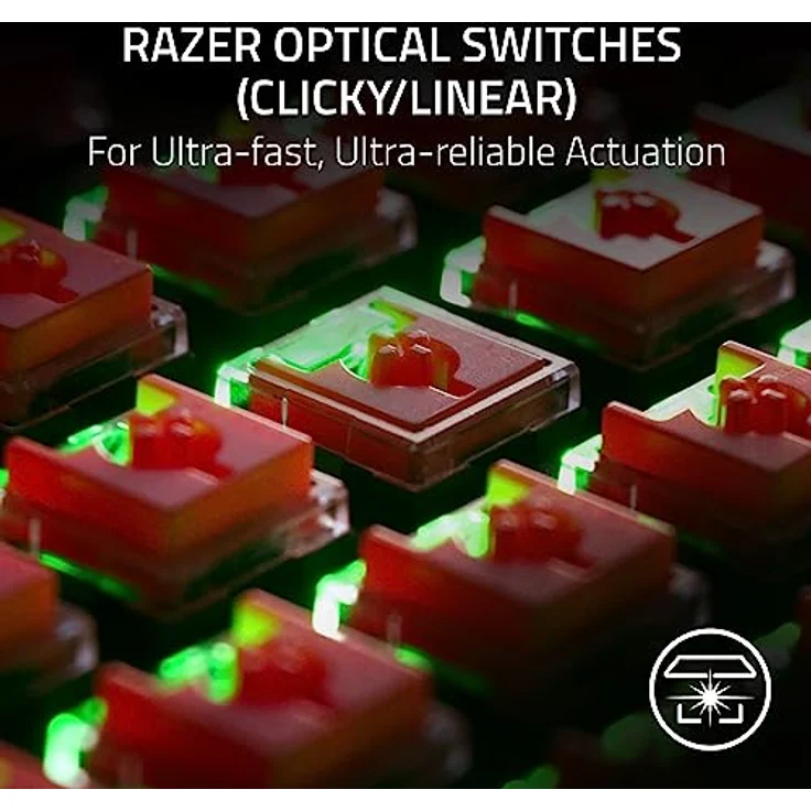 Razer DeathStalker V2 (Red Switch) - Optische Low-Profile-Gaming-Tastatur (Lineare Optische Switches, HyperSpeed Wireless, USB-C, Laser-Etched Tastenkappen) QWERTY US-Layout | Schwarz – Bild 2