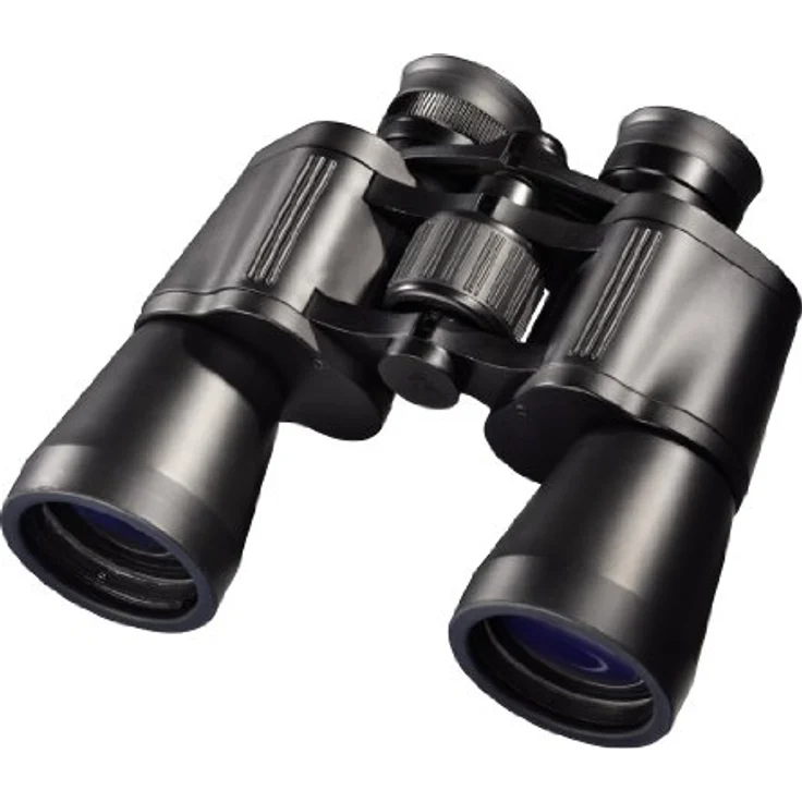 Hama Kompaktes Fernglas 10x50 für scharfe Weitsicht, 10-fach Vergrößerung, Objektivdurchmesser 50 mm, Porrobauform, Optec, Schwarz – Bild 1