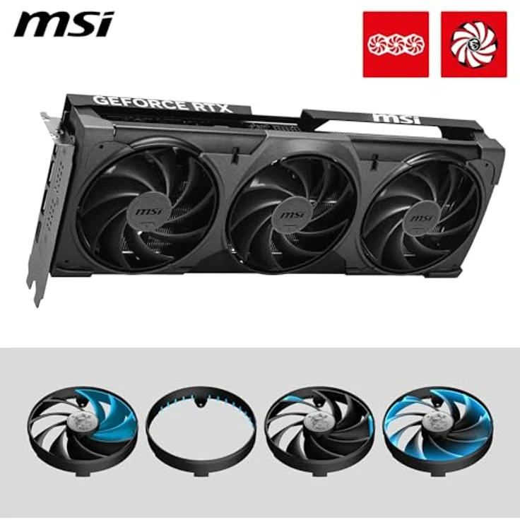 MSI GeForce RTX 5080 VENTUS 3X OC, Grafikkarte mit 16 GB GDDR7, Schwarz, Reflex 2 RTX AI DLSS 4.5 – Bild 4