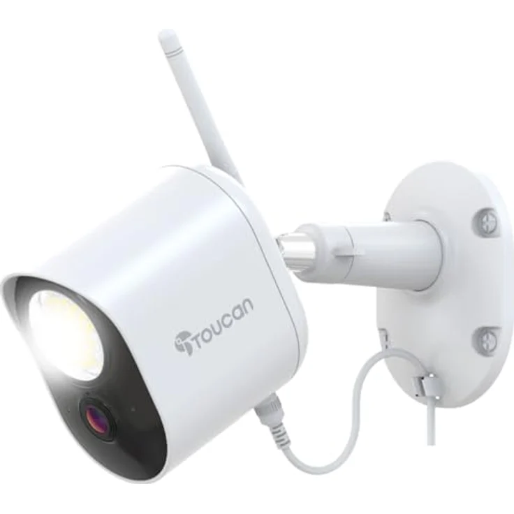 Toucan Security Light Camera with Radar Motion Detection (1920 x 1080 Pixels), Netzwerkkamera, Schwarz, Weiss - Überwachungskamera mit präziser RADAR-Bewegungserkennung und 1200 Lumen Sicherheitsleuchte – Bild 2