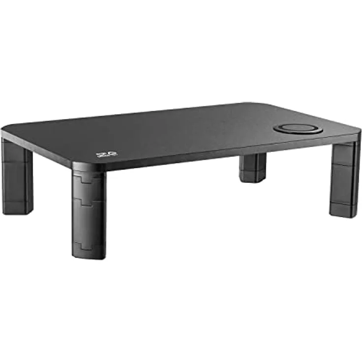 Ergo Office ER-415 Höhenverstellbarer Bildschirmständer mit kabelloser Qi Aufladung Monitor Stand 17"~32" bis max. 20kg Induktionsladegerät