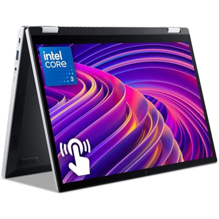 Acer Aspire Go Spin 14 (AGSP14-31PT-325W), 14" WUXGA Touchscreen Notebook, Intel i3-N355, 8GB RAM, 512GB SSD, Wind, Silber – Bild 3