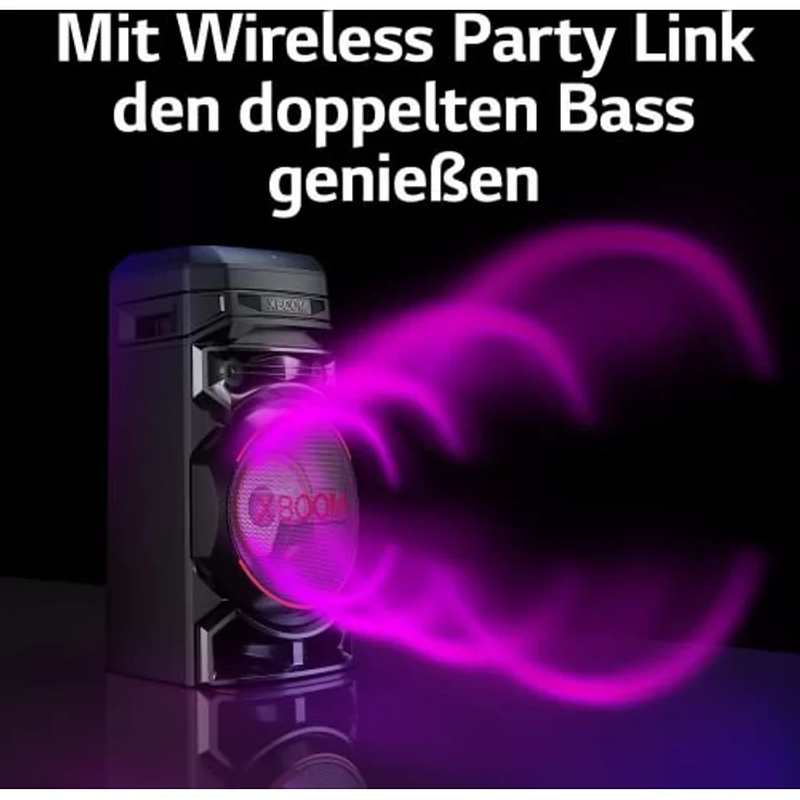 LG XBOOM RNC5, 2-Wege-Soundsystem mit 3 Lautsprechern (Karaoke- & DJ-Funktionen, Beleuchtung), Schwarz [Modelljahr 2023] – Bild 5