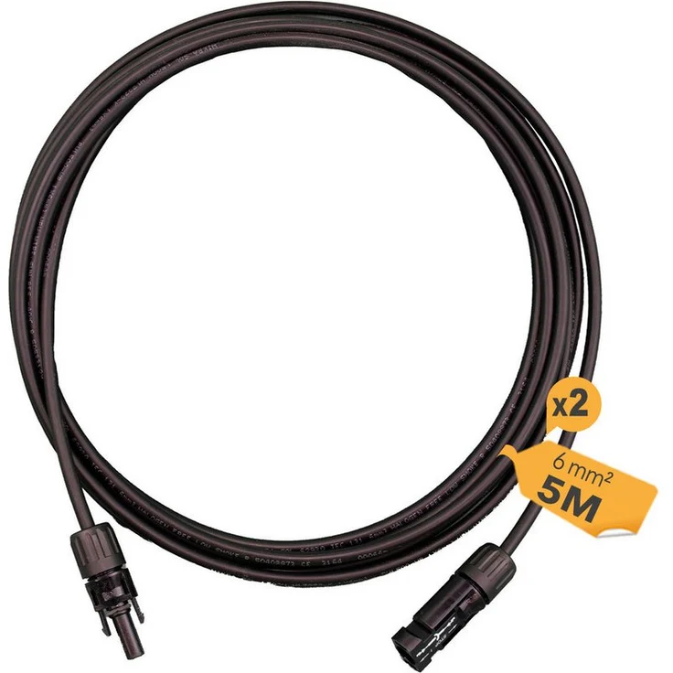enjoy solar HISkon® 4mm²/6mm² MC4 Verlängerungskabel 1m-10m, 500 cm, Plug-and-Play, 1 MC4 männlich + 1 MC4 weiblich, witterungsbeständig