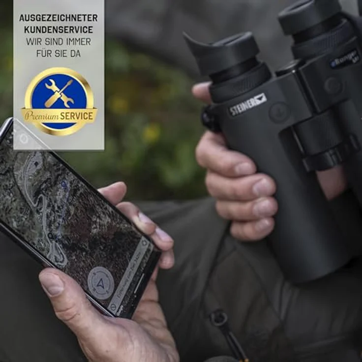 Steiner Jagd-Fernglas eRanger LRF 10x42 - Laser-Entfernungsmesser bis 3.000m, digitale Übertragung an Steiner Connect App, mit Steiner Impact Locator - Schwarz – Bild 5