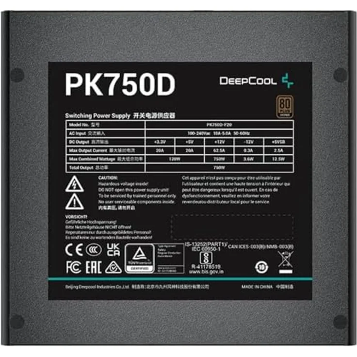 DeepCool PK750D 750W 12V ATX bk – Bild 1