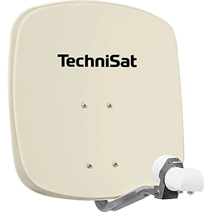 TechniSat DIGIDISH 45 – Satelliten-Schüssel für 2 Teilnehmer (45 cm kleine Sat Anlage - Komplettset mit Wandhalterung und Universal Twin-LNB) beige – Bild 1
