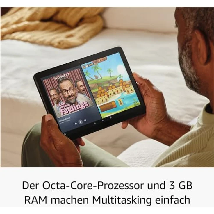 Fire HD 10-Tablet 2023, Full-HD-Display 10,1 Zoll, Octa-Core-Prozessor, 3 GB RAM, bis zu 13 Stunden Akkulaufzeit, 32 GB, schwarz, mit Werbung – Bild 2