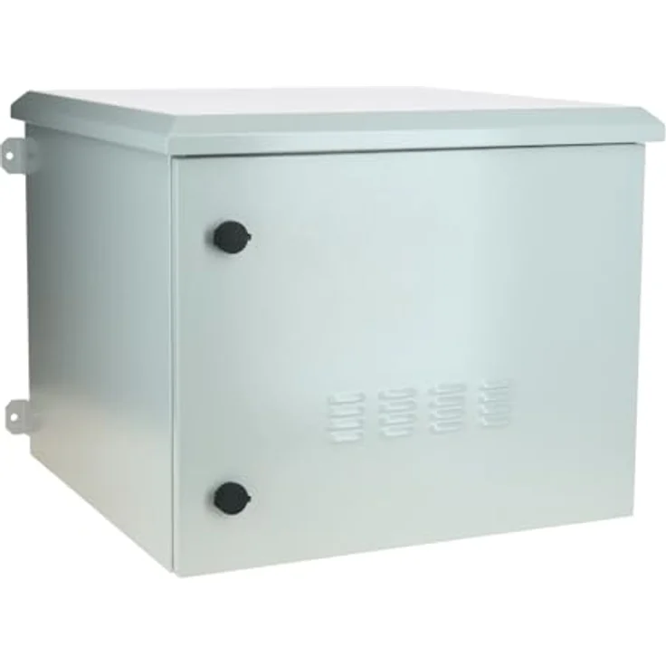 DSIT 9HE 19 Zoll Outdoor Serverschrank, Wandmontage IP55, aktivem Lüftersystem, 600 x 600 x 500 mm, Weiß – Bild 1