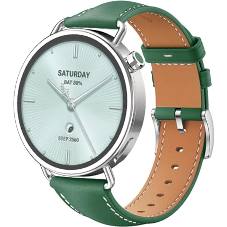 GIOPUEY Armband für Xiaomi Watch S4 41mm, Echtleder Verschleißfest & Atmungsaktiv, Ersatzarmband - Grün – Bild 1