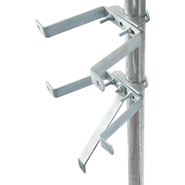 PremiumX Mauerhalter 10cm Stahl SAT Wandabstandshalter für Mast bis Ø 60mm Halterung für Satelliten-Schüssel – Bild 2
