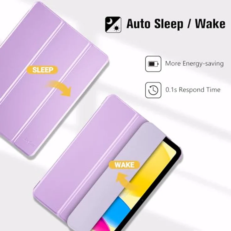 ProCase Hülle für iPad A16 11. Generation 2025 11"/ iPad 10. Generation 2022 10,9'' - Leichte, dünne Hard Schutzhülle mit Smart Cover und Auto Wake/Sleep Funktion - Violett – Bild 4