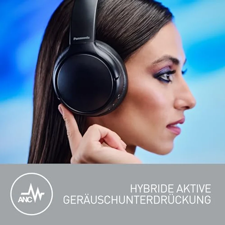 Panasonic RB-M600BE-C Kabellose Kopfhörer mit Hybrid ANC, Over-Ear-Schwenkdesign, Bluetooth 5.3, bis zu 65 Stunden Wiedergabe, XBS Deep, Weiß – Bild 2