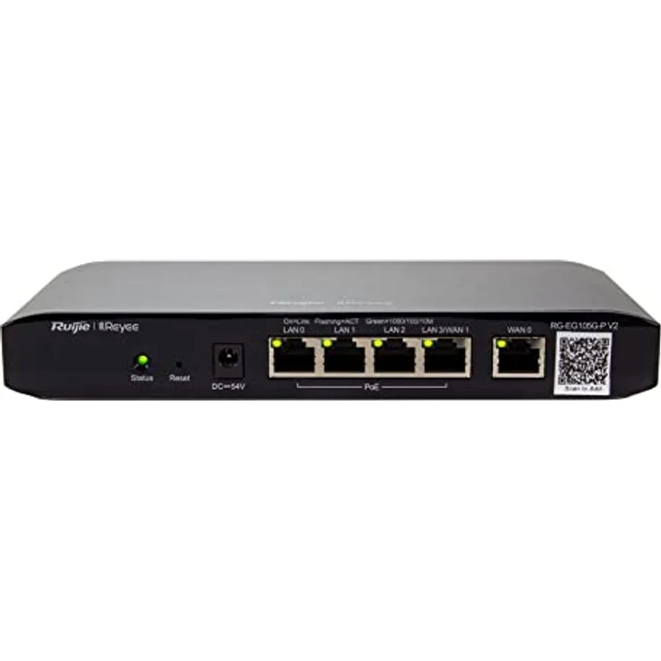 Ruijie Reyee 5-Port Cloud verwalteter PoE Router RG-EG105G-P-V2, Langlebig und robust, PCIe 4.0-Version, schwarz - Preisvergleich – Bild 2