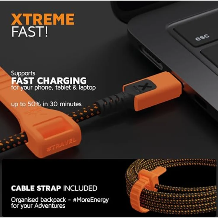 Xtorm Xtreme USB-C zu USB-C PD Ultra 240W Kabel, 1,5 Meter, hochflexibel und langlebig mit Xtorm C-Lock und E-Marker-Chip – Bild 6