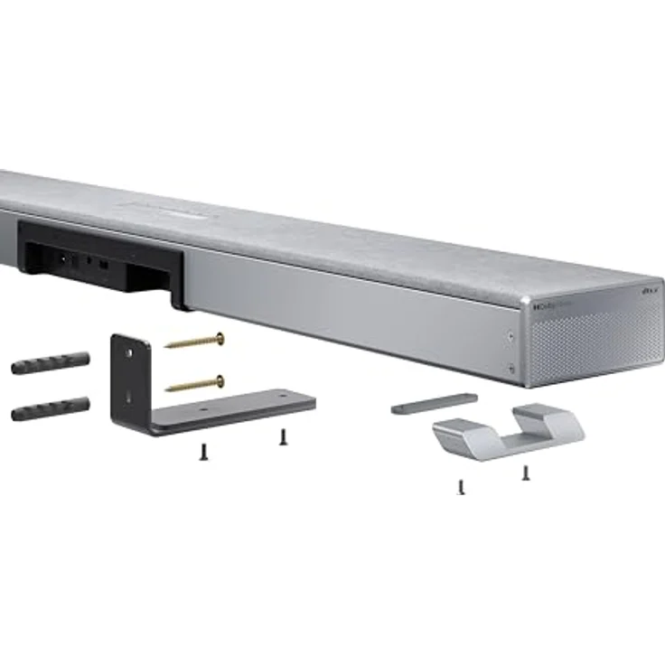 Sharp HT-SBW53121(SL) Q 3.1.2 Dolby Atmos/DTS:X Soundbar mit kabellosem Subwoofer, Silber, 360 W, 3.1 Kanal – Bild 4