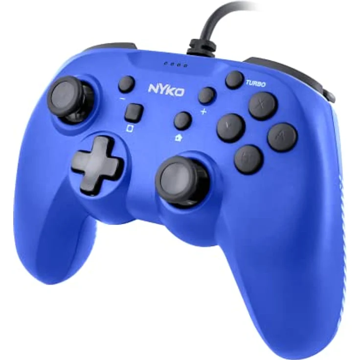 Nyko Prime Wired Controller, Gaming Controller mit 2 Meter USB-Kabel und programmierbarer Turbo-Taste, Blau für Nintendo Switch – Bild 1