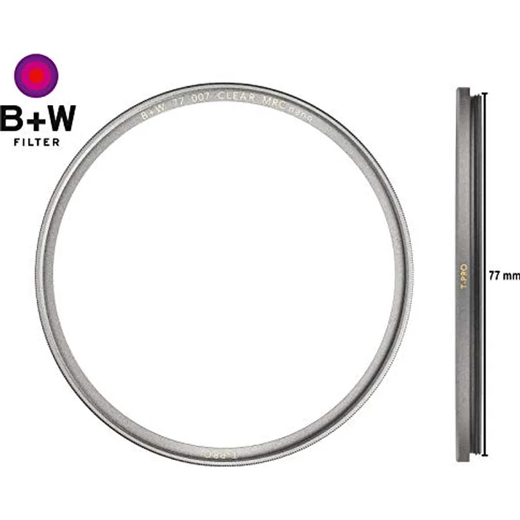 B+W 007 Schutz-Filter, Clear Filter (77mm, T-Pro, Titan-Finish, MRC Nano, 16x vergütet, super Slim, Premium) – Bild 3