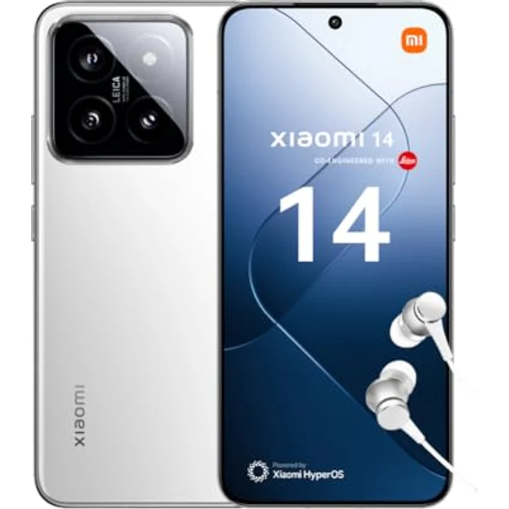 Xiaomi 14 Smartphone, 12+512GB Handy ohne Vertrag, 120Hz 6.36'' AMOLED Display, Leica Kamera, Snapdragon 8 Gen3, 4610mAh, 90W HyperCharge, Dual-SIM, Weiß – Bild 1