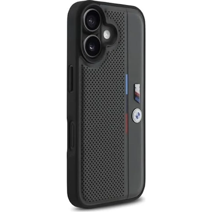 CG MOBILE Hülle für iPhone 16 6.1", Anthrazit Hardcase M Perforated Tricolor Detail Line, Kunstleder/PC/TPU – Bild 4