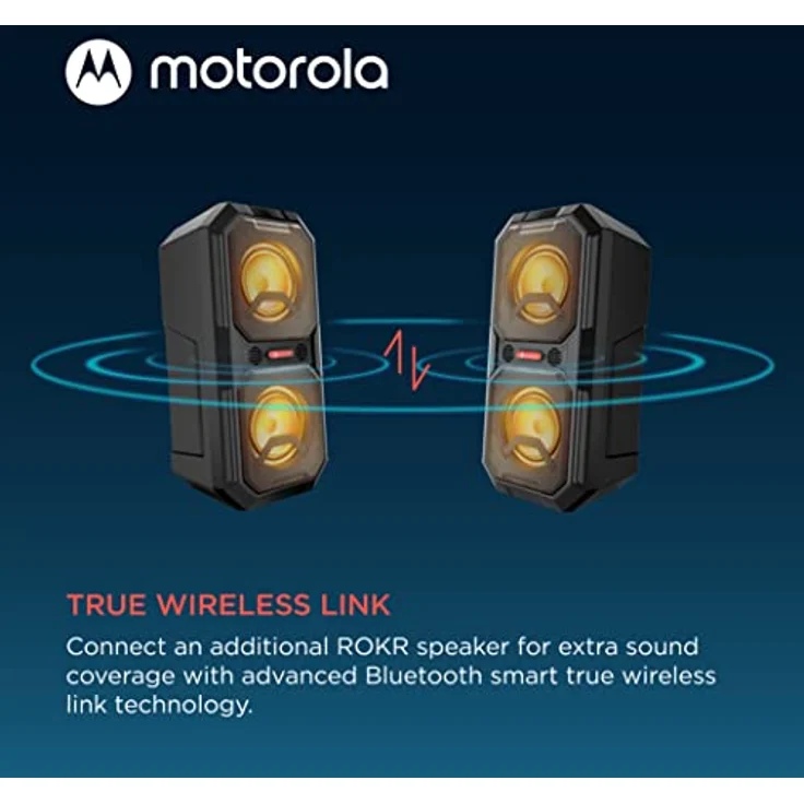 Motorola Sound Bluetooth Lautsprecher - ROKR 820-80W - Kabellos - mit LED-Leuchten - True Wireless Technology - inkl. Karaoke-Mikrofon - bis zu 20 Stunden Spielzeit - mehrere Eingänge: AUX/USB/MIC – Bild 5
