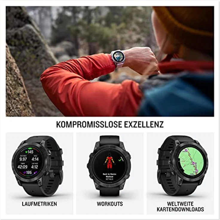 Garmin EPIX PRO (Gen 2) 47mm – GPS-Multisport-Smartwatch mit brillantem 1,3“ AMOLED-Display und Touch-/Tastenbedienung. TOPO-Karten, 60 Sport-Apps, Garmin Music, Garmin Pay, bis zu 16 Tage Akkulaufzeit – Bild 2