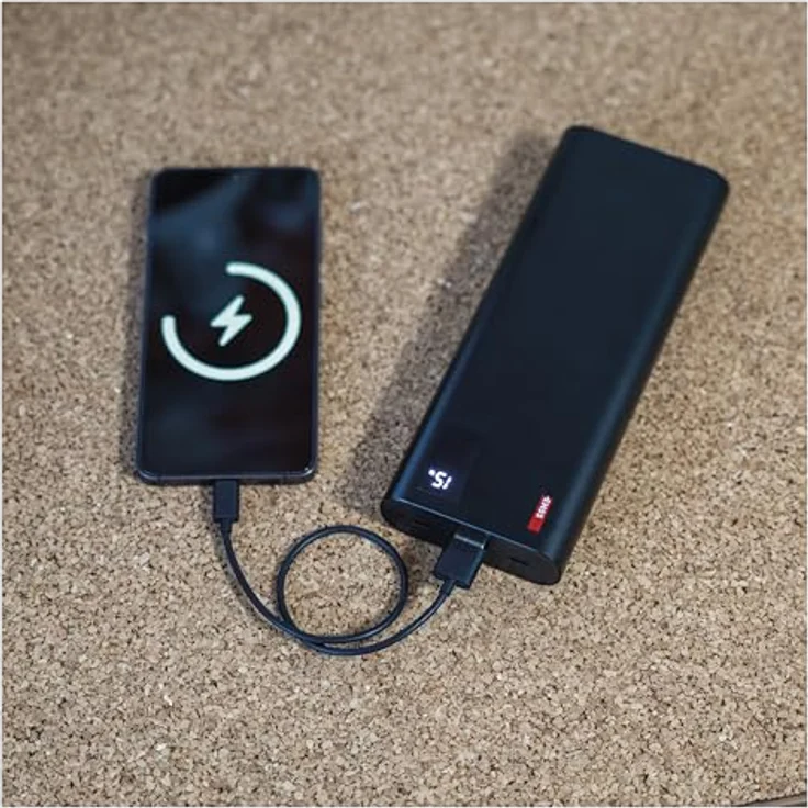 EMOS Powerbank 27 000 mAh NTBF30 - Externer Akku mit Passthrough und Fast-Charging 100W PD - 2X USB-C/USB-A-Port - Schwarz – Bild 4