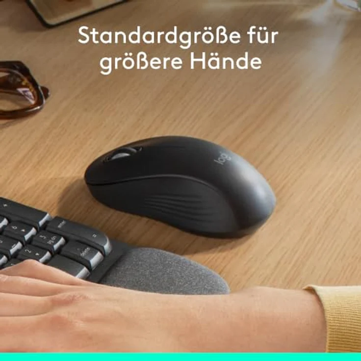 Logitech Signature M550L, kabellose Maus für große Hände mit SilentTouch Technologie, Schwarz – Bild 3