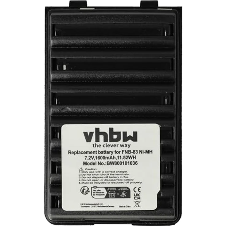vhbw 2X Akku kompatibel mit Yaesu Vertex VX-177, 1600 mAh NiMH Hochleistungsakku, wiederaufladbar – Bild 3
